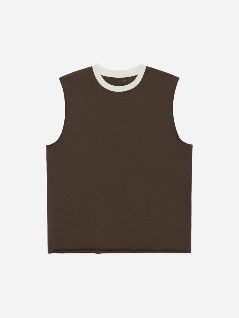 Training Cutoff Tee Brown/White Ringer