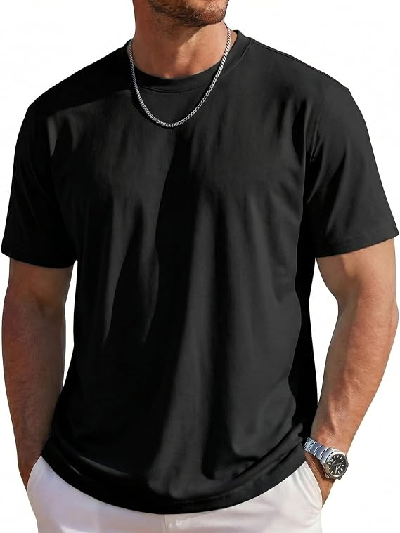 Mens T-Shirts Short Sleeve UPF 80+ Sun Protection Lightweight Moisture Wicking Casual Crew Neck Basic Tees 